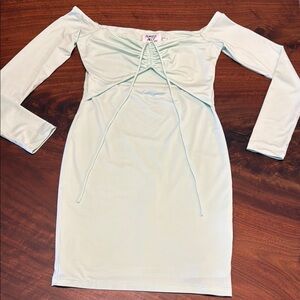 Princess Polly Mint Off-Shoulder Dress
